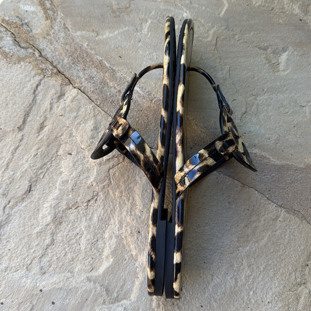 TORY BURCH Patent Leather Miller Sandals in Leopard - Picture 9 of 11